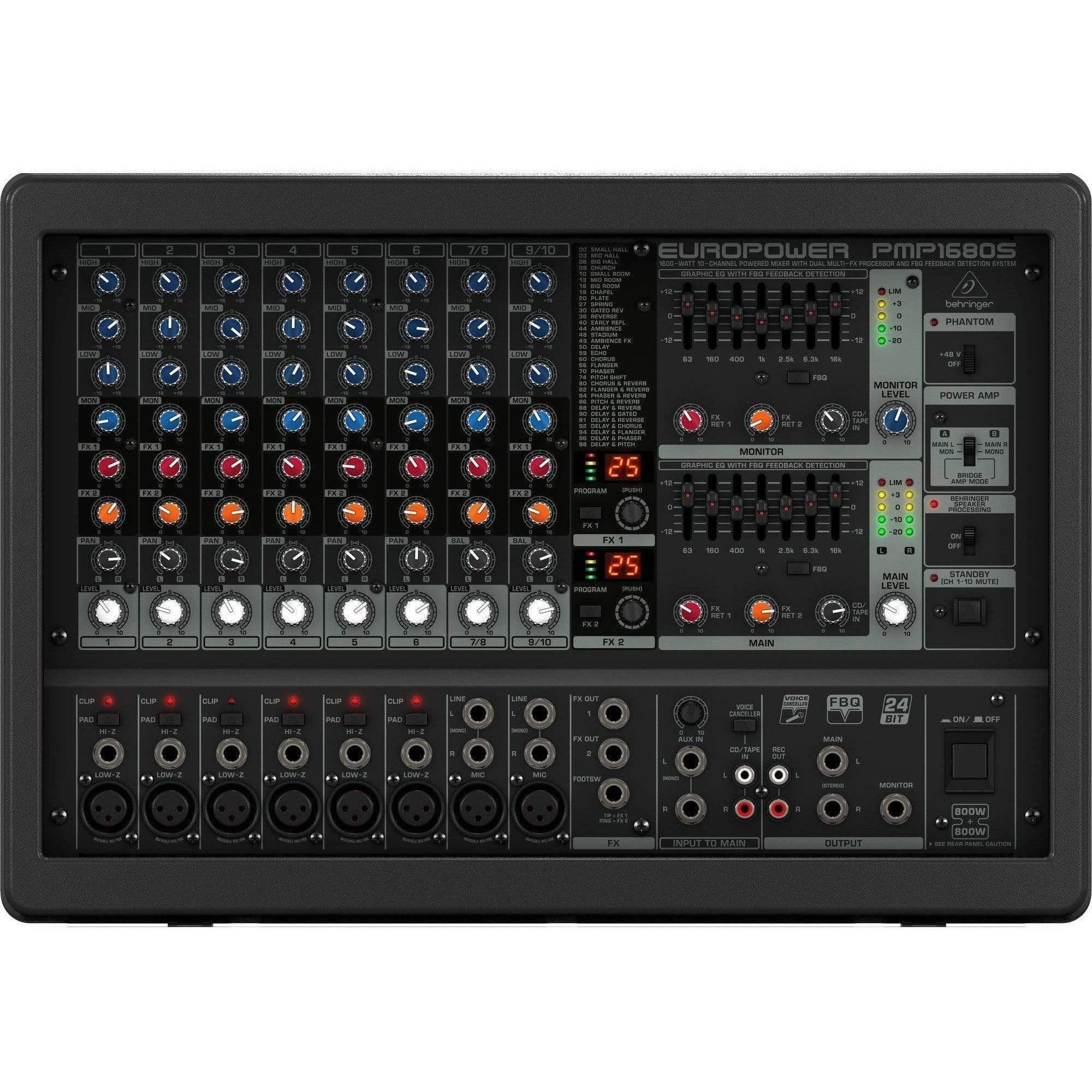 Behringer Europower PMP1680S 1600W 10Ch Powered Mixer - MusicMajlis