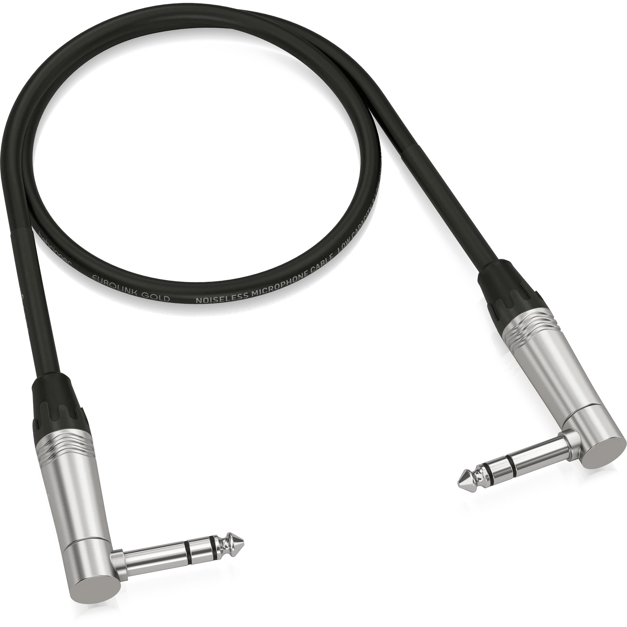 Behringer GIC-60 4SR Gold Performance 0.60 m (2 ft) Instrument Patch Cable with 1/4" TRS Right-Angled Connectors - MusicMajlis