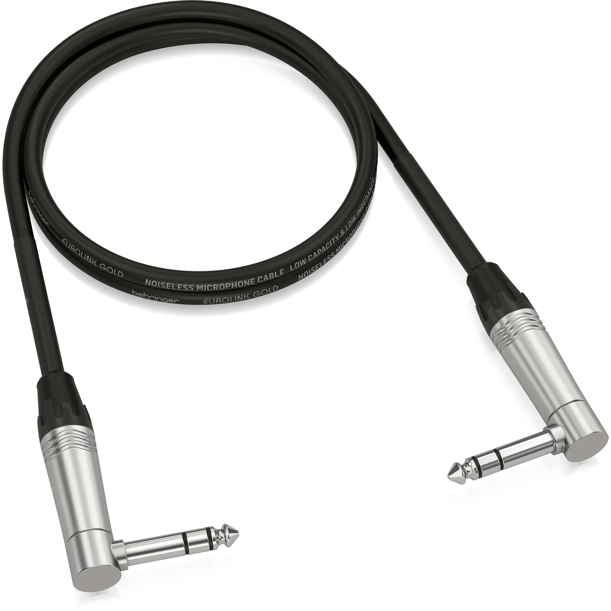 Behringer GIC-90 4SR Gold Performance 0.90 m (3 ft) Instrument Patch Cable with 1/4" TRS Right-Angled Connectors - MusicMajlis
