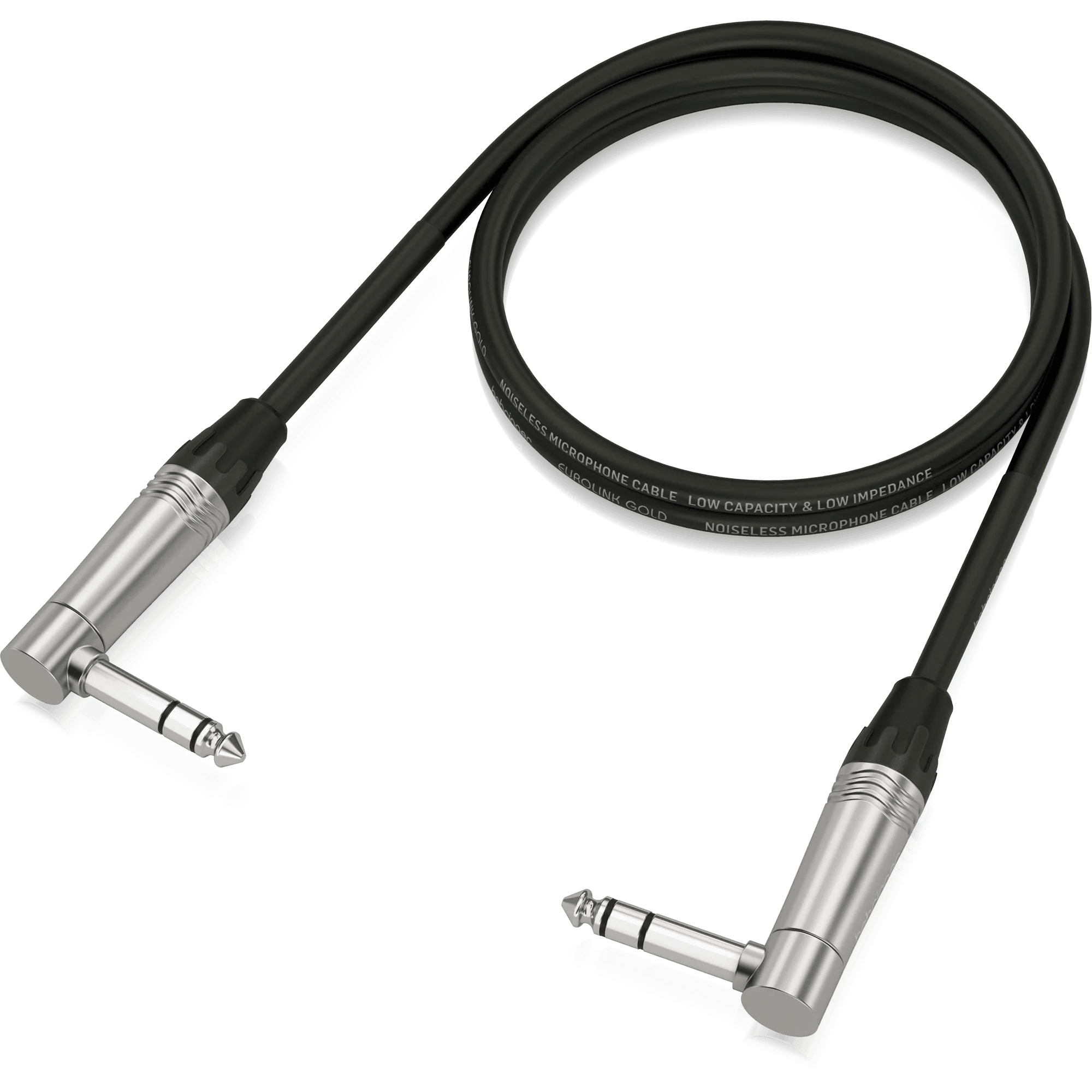 Behringer GIC-90 4SR Gold Performance 0.90 m (3 ft) Instrument Patch Cable with 1/4" TRS Right-Angled Connectors - MusicMajlis