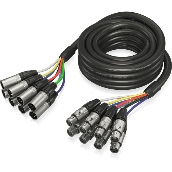 Behringer GMX-500 Gold Performance 5 m (16.4 ft) 8-Way Multicore Cable with XLR Connectors - MusicMajlis
