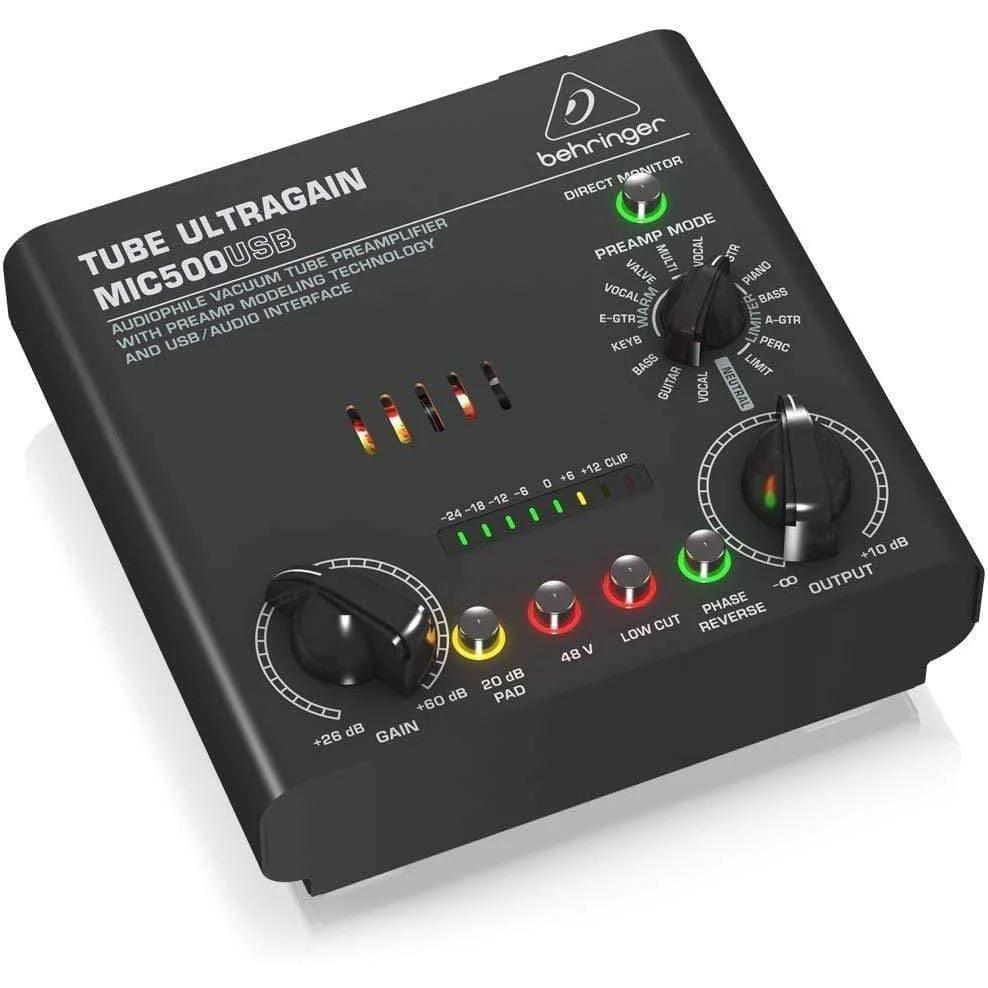Behringer MIC500USB Audiophile Vacuum Tube Preamplifier with Preamp Modeling Technology and USB/Audio Interface - MusicMajlis