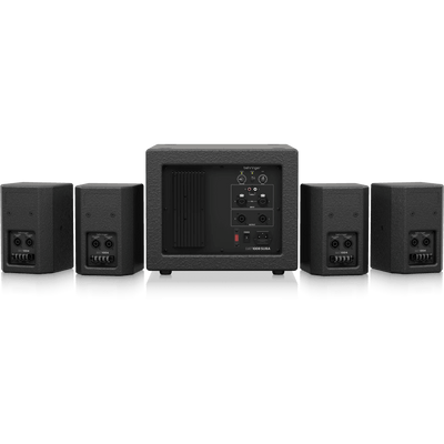 Behringer SAT1004 600W Bundle 4 X 4" Passive PA Speakers and 1 x 8" Active PA Subwoofer - MusicMajlis