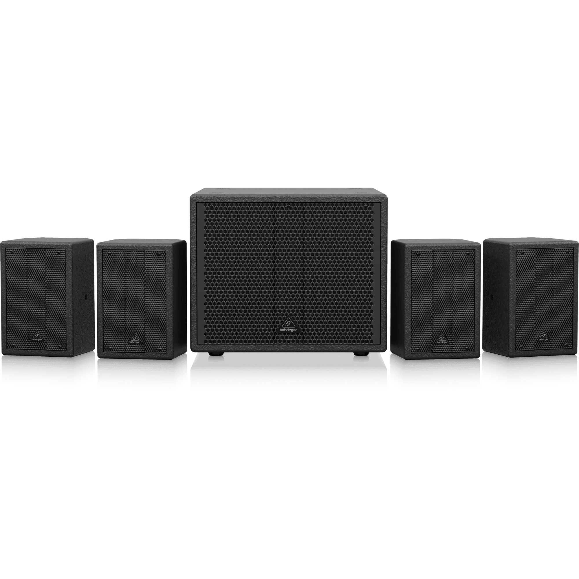 Behringer SAT1004 600W Bundle 4 X 4" Passive PA Speakers and 1 x 8" Active PA Subwoofer - MusicMajlis