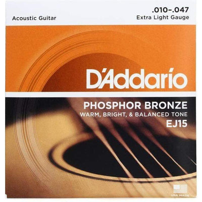 D'Addario EJ15 - Phosphor Bronze Extra Light Acoustic Strings - MusicMajlis