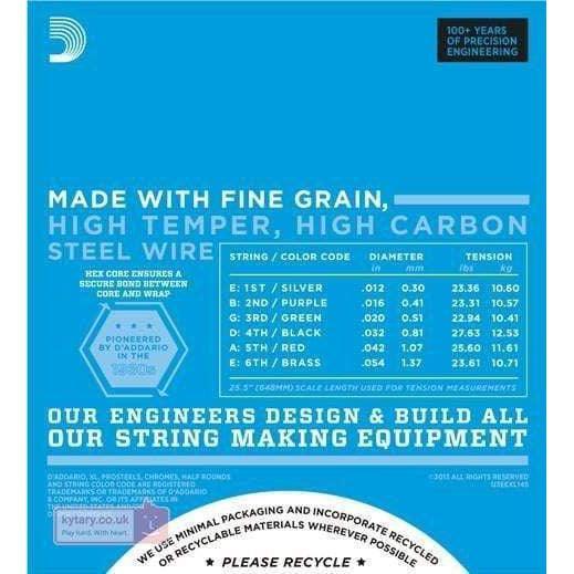 D'Addario EXL145 EXL145 Nickel Wound, Heavy, Plain 3rd, 12-54 - Guitar Strings - MusicMajlis