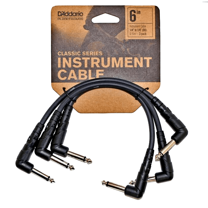 D'Addario PW-CGTP-305 Classic Series Patch Cable - 6" (3-pack) - MusicMajlis