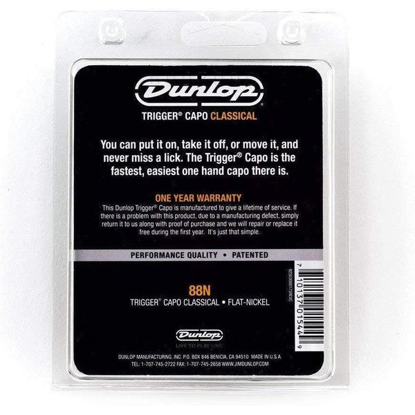 Dunlop 88N Dunlop Trigger Classical Guitar Capo - Nickel - MusicMajlis