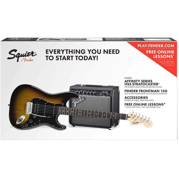 Fender Squier Affinity Strat Electric Guitar Bundle EU - Brown Sunburst - MusicMajlis