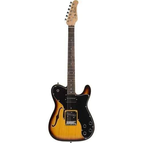 Jay Turser JTLT69CUSTOM LT Series Semi-Hollow Electric Guitar - Tobacco Sunburst (Discontinued) - MusicMajlis