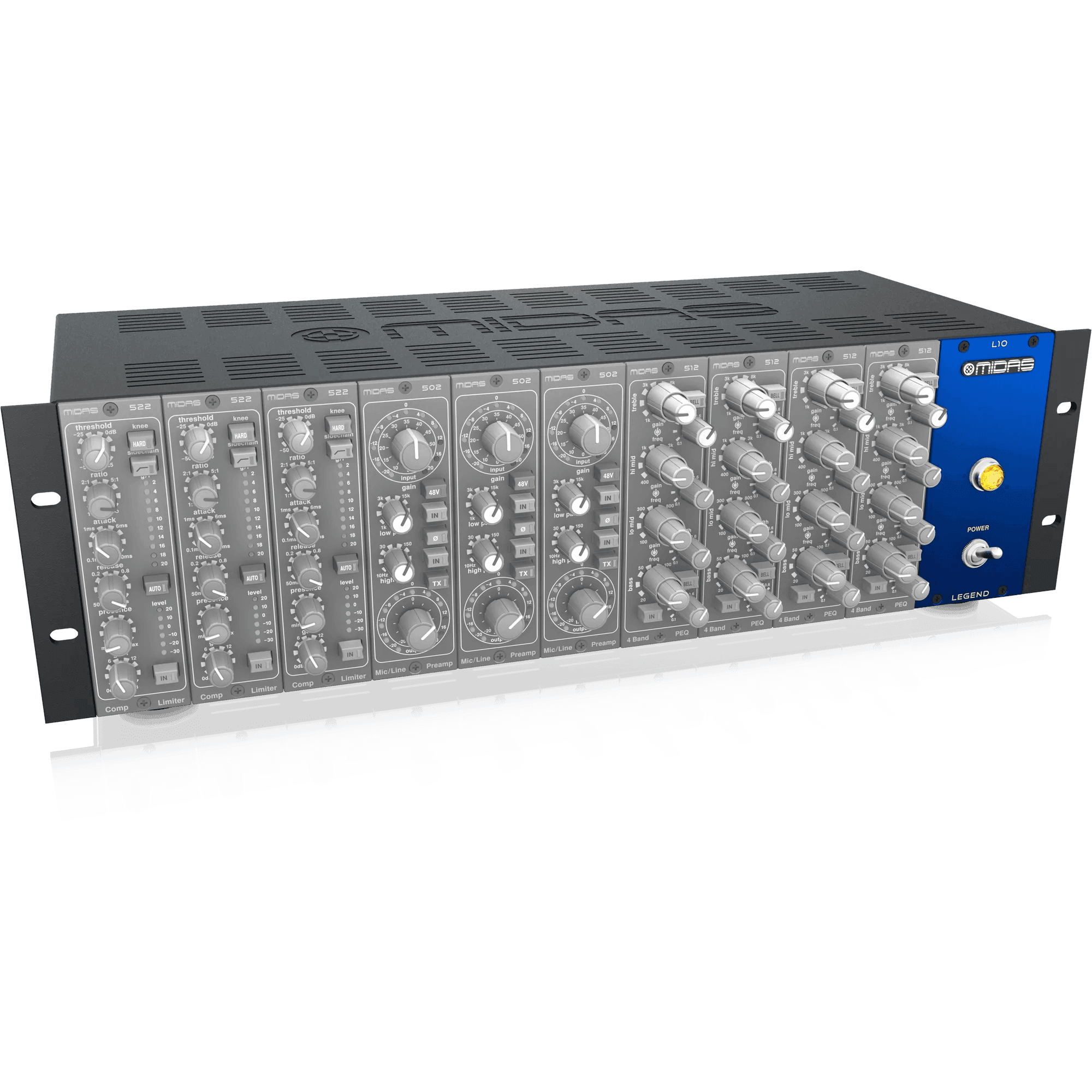 Midas L10 00 Series Rackmount Chassis for 10 Modules with Advanced Audio Routing - MusicMajlis