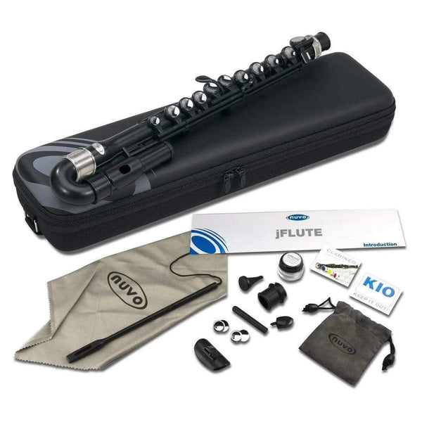 Nuvo N200JFBK jFlute Kit - Black/Steel - MusicMajlis