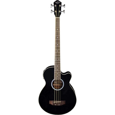 Oscar Schmidt OB100B Semi-Acoustic Bass - Black - MusicMajlis