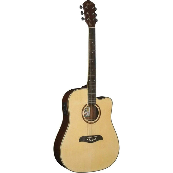 Oscar Schmidt OG2CE Semi-Acoustic Guitar - Natural - MusicMajlis