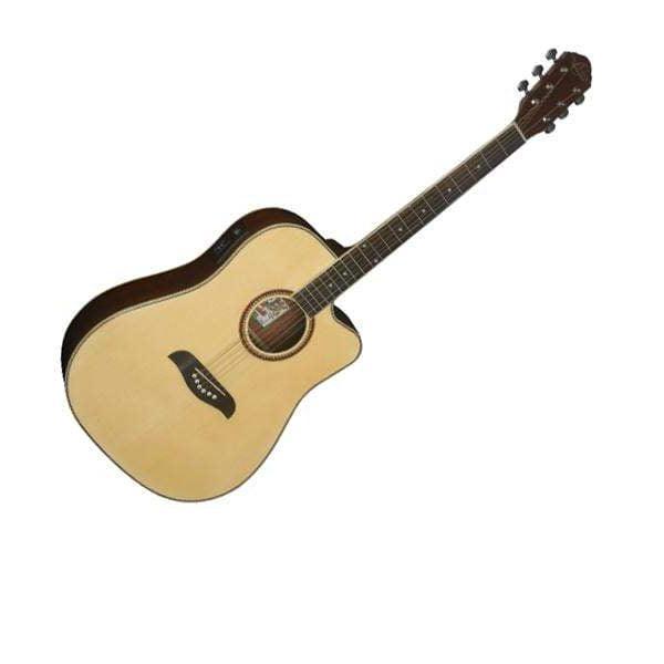 Oscar Schmidt OG2CE Semi-Acoustic Guitar - Natural - MusicMajlis
