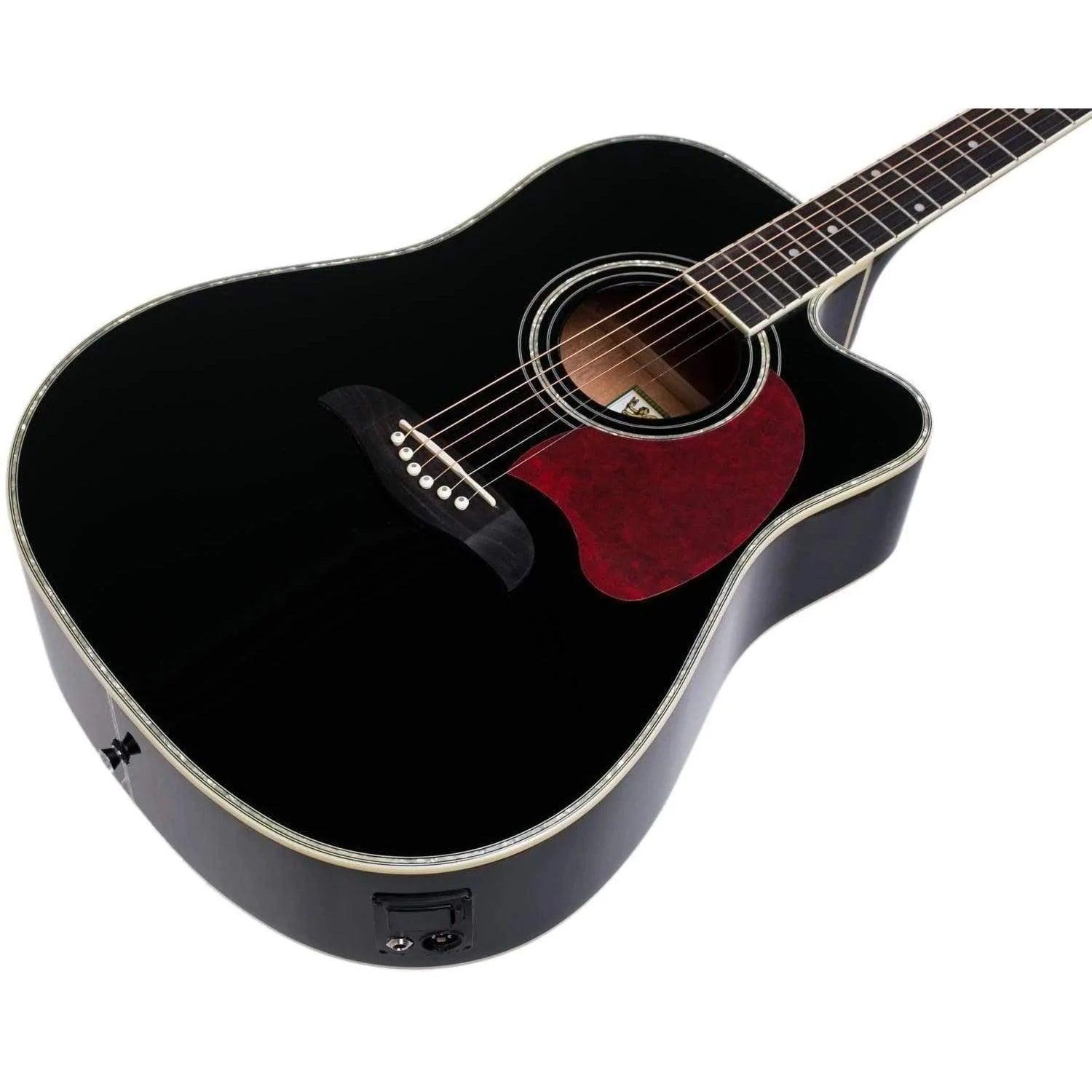 Oscar Schmidt OG2CEB Semi-Acoustic Guitar - Black (Discontinued) - MusicMajlis