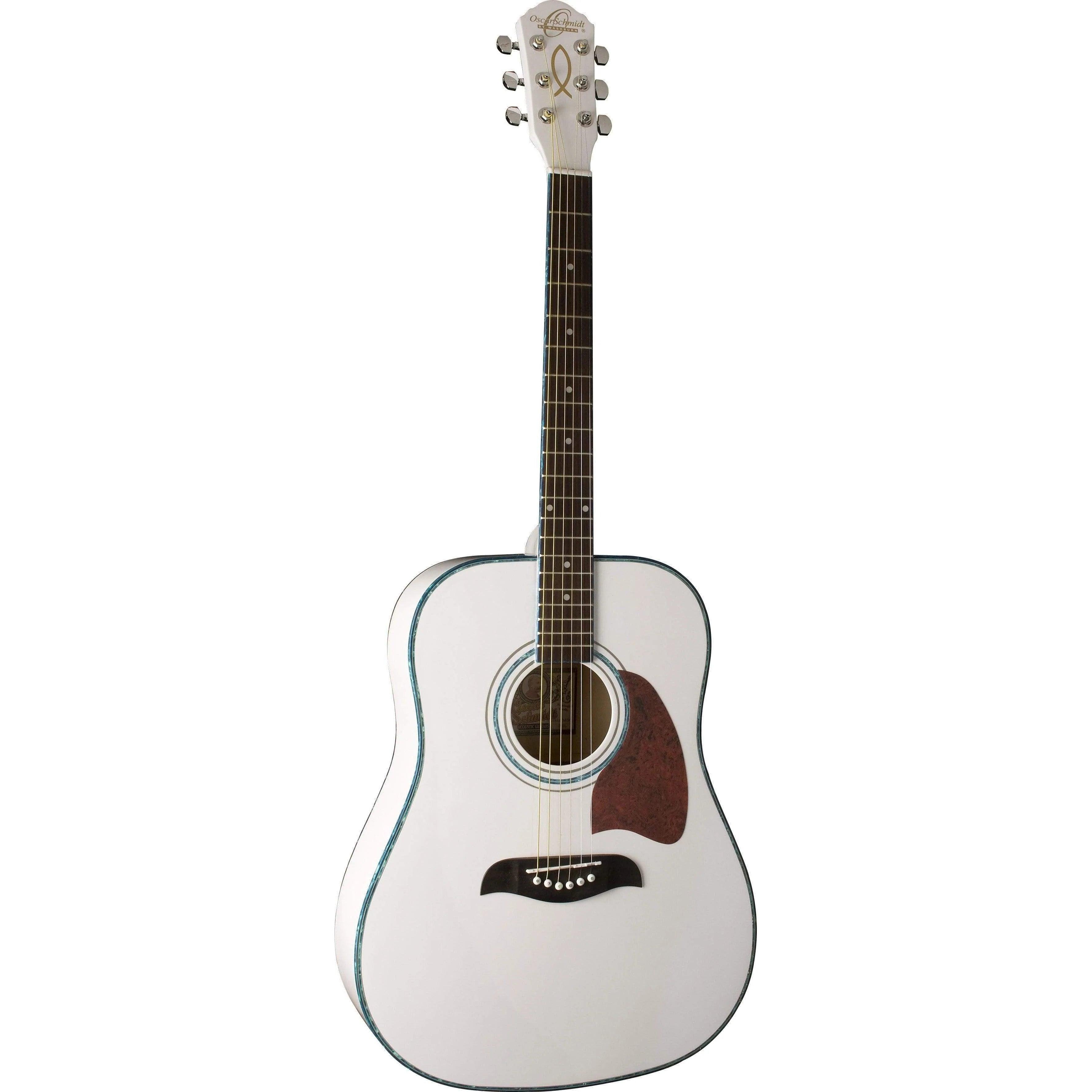Oscar Schmidt OG2WH Acoustic Guitar - White - MusicMajlis