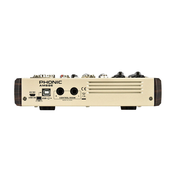 Phonic AM6GE Compact Mixer w/ BT/TF Recorder/USB - MusicMajlis