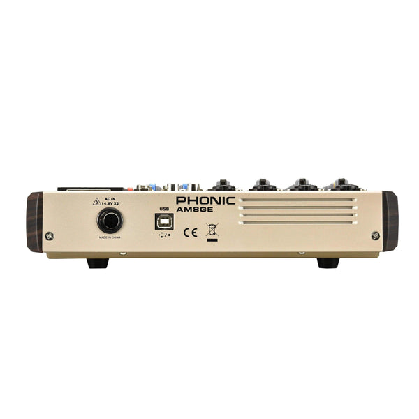 Phonic AM8GE Compact Mixer w/ DFX/BT/TF Recorder/USB - MusicMajlis