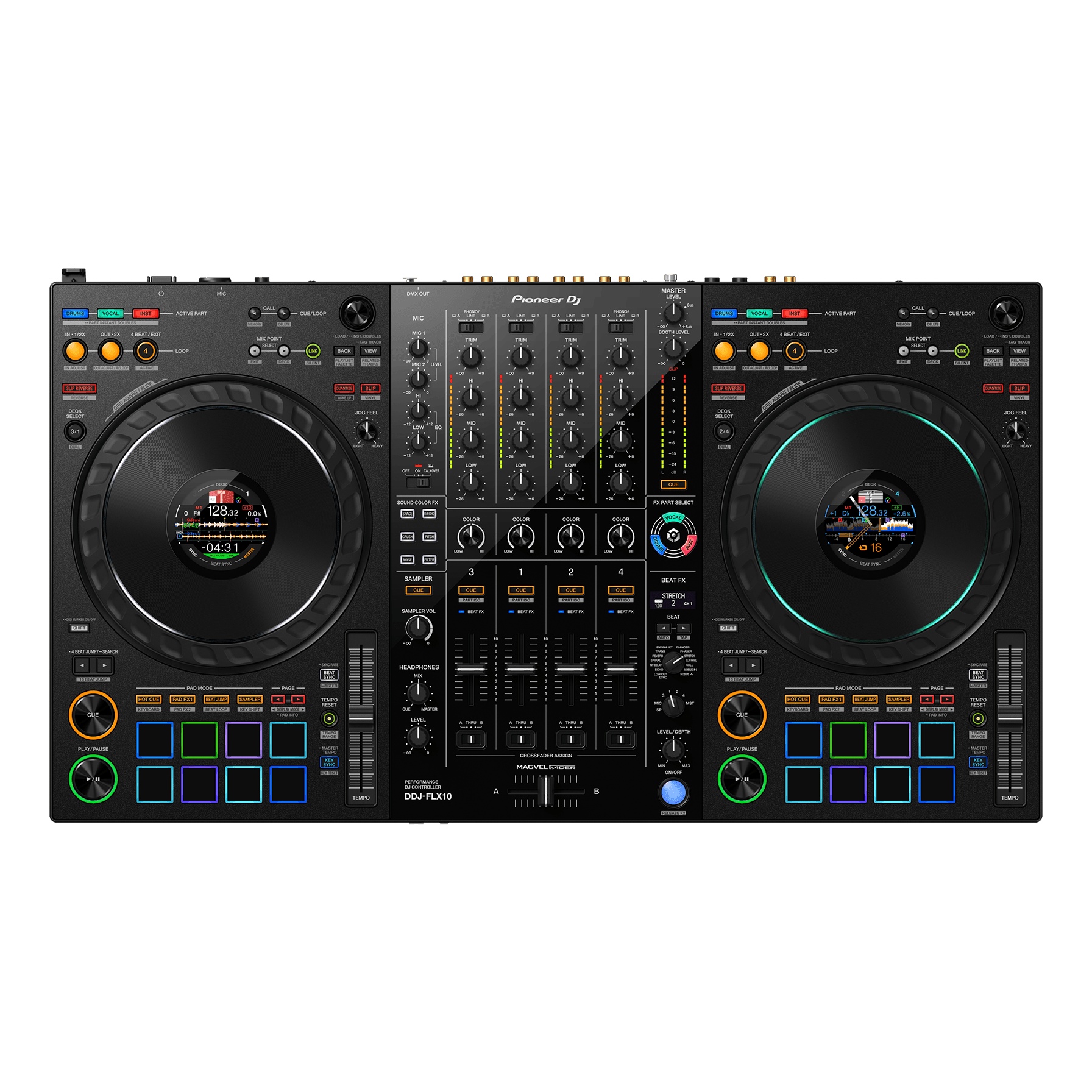 Pioneer DDJ-FLX10 4-Channel DJ Performance Controller For Multiple DJ Applications - MusicMajlis