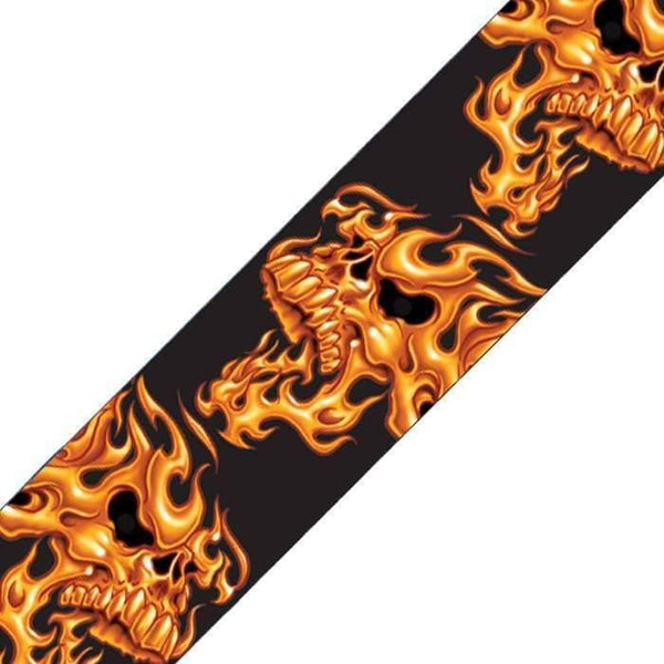 Planet Waves 50LT01 Lethal Threat Guitar Strap - Flaming Skull - MusicMajlis