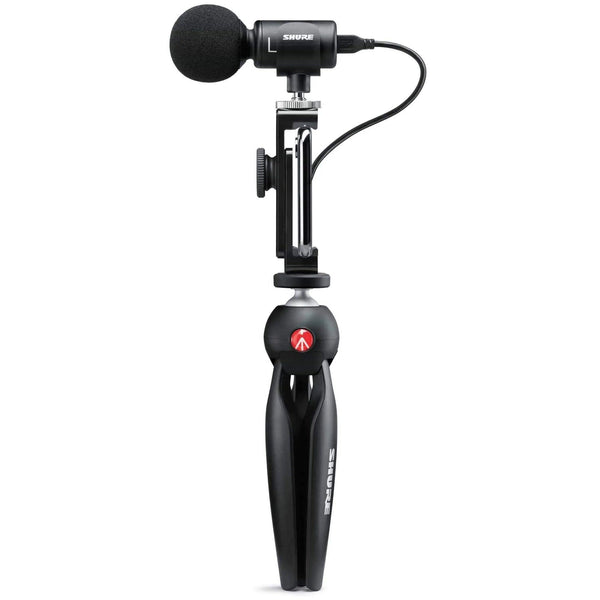 Shure MOTIV MV88+ Video Kit - Digital Stereo Condenser Microphone and Accessories for Smartphones (iOS, Android) - MusicMajlis