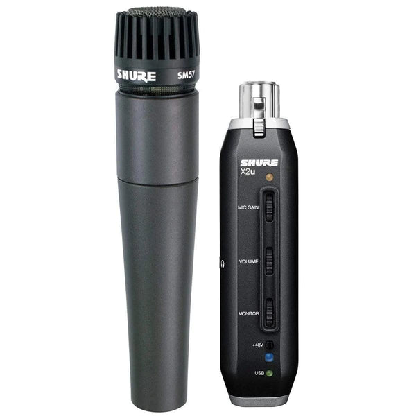 Shure SM57-X2U Cardioid Dynamic Microphone +X2u USB Digital Bundle - MusicMajlis