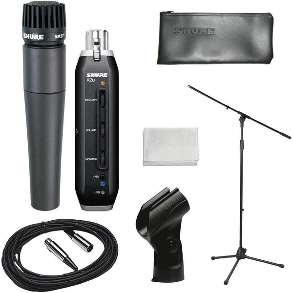 Shure SM57-X2U Cardioid Dynamic Microphone +X2u USB Digital Bundle - MusicMajlis