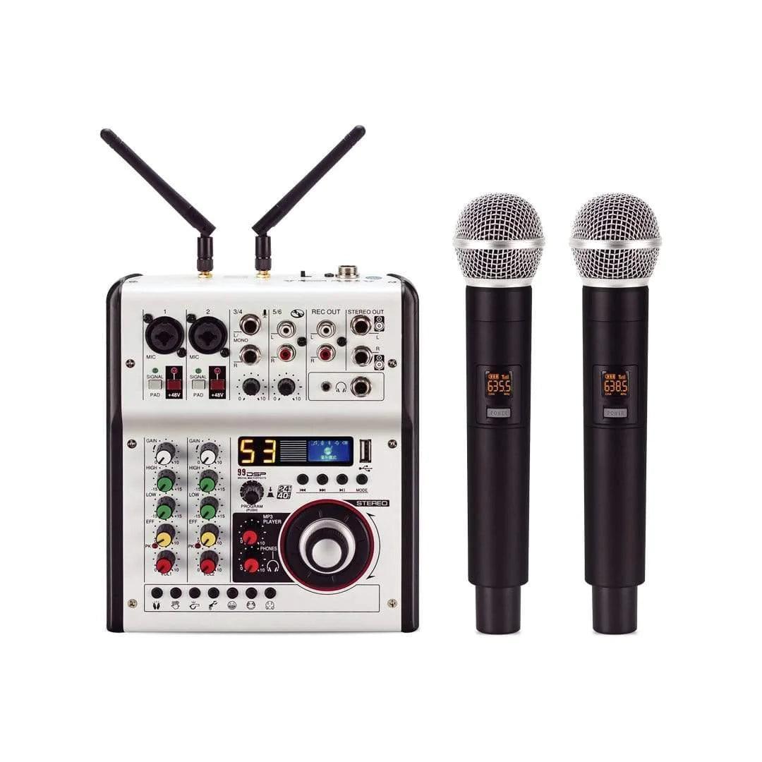 Tolaye LMIX1 Karaoke Bluetooth Mixer with Two Wireless Microphones - MusicMajlis