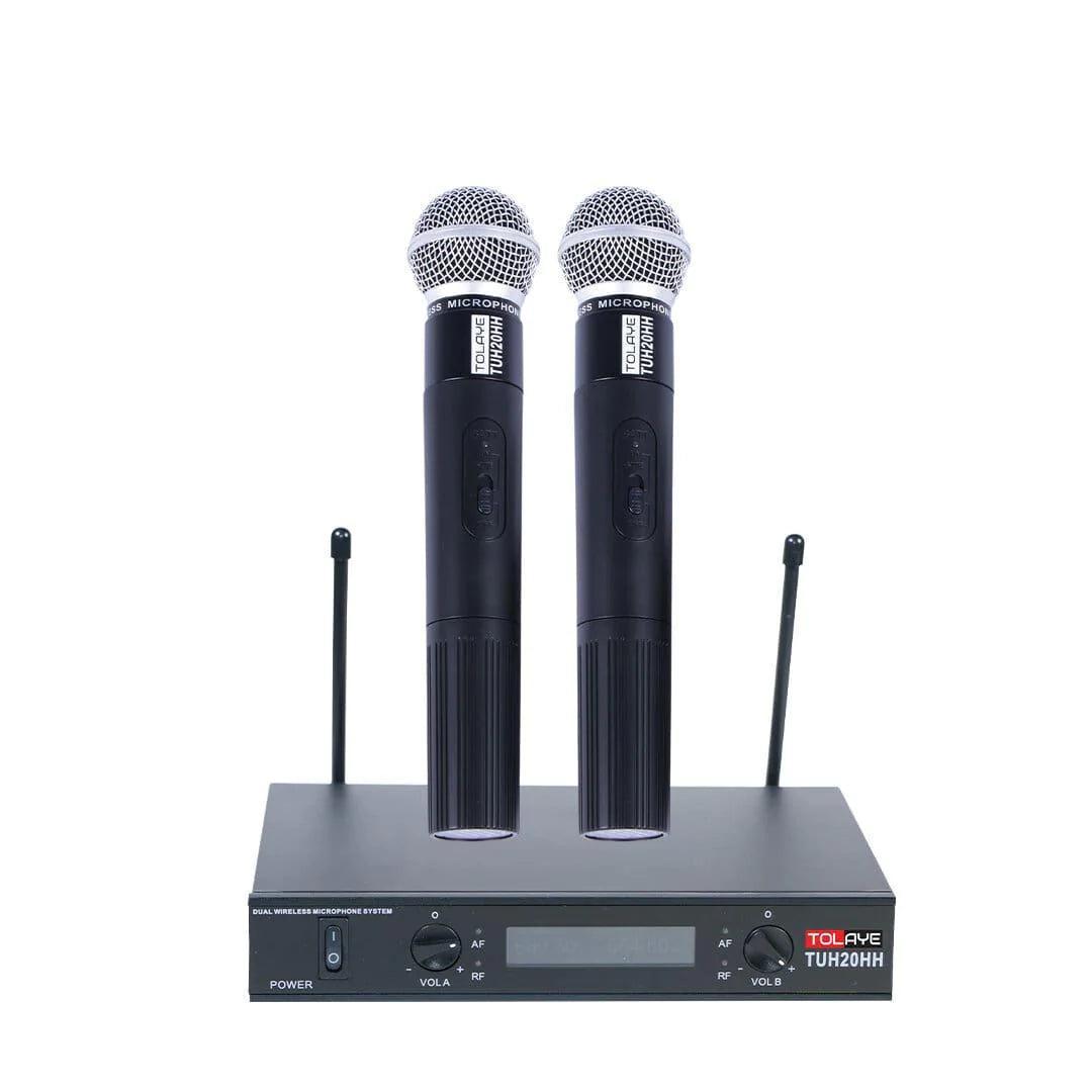 Tovaste TUH20HH Microphone Wireless UHF Double Handheld With Aluminium Case - MusicMajlis