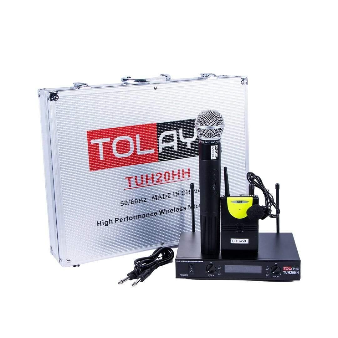 Tovaste TUH20HH Microphone Wireless UHF Double Handheld With Aluminium Case - MusicMajlis