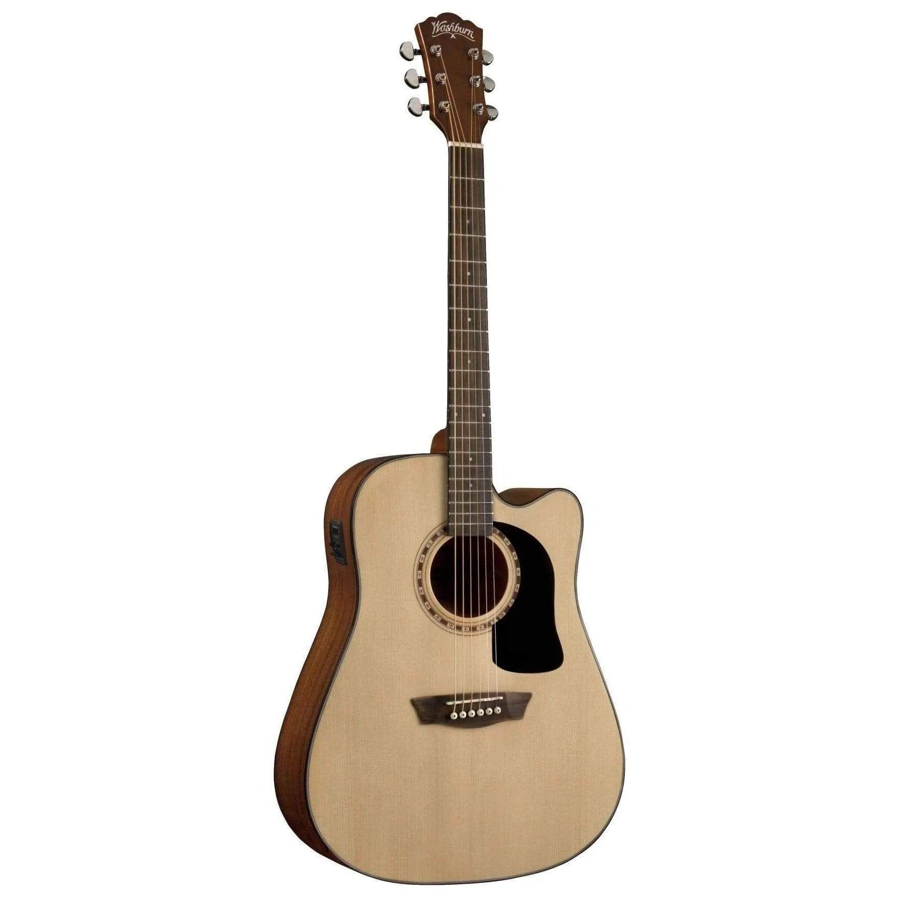 Washburn AD5CEPACK Semi Acoustic Guitar 41' Dreadnought with Bag, Picks, Strap - MusicMajlis