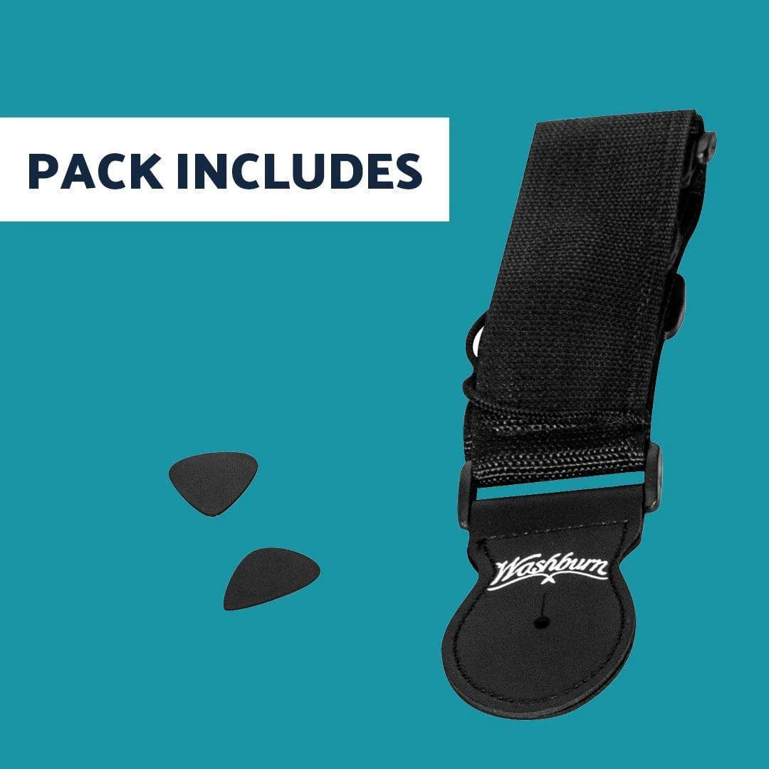 Washburn AD5CEPACK Semi Acoustic Guitar 41' Dreadnought with Bag, Picks, Strap - MusicMajlis