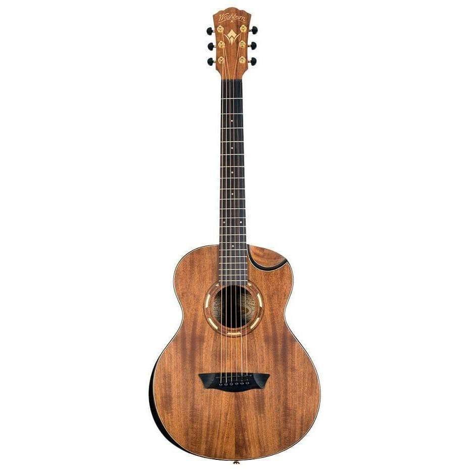 Washburn WCGM12K G-MINI Koa Acoustic Guitar - Natural - MusicMajlis
