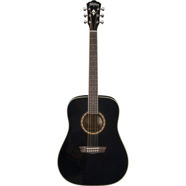 Washburn WD10SB Acoustic Guitar - Black (Discontinued) - MusicMajlis