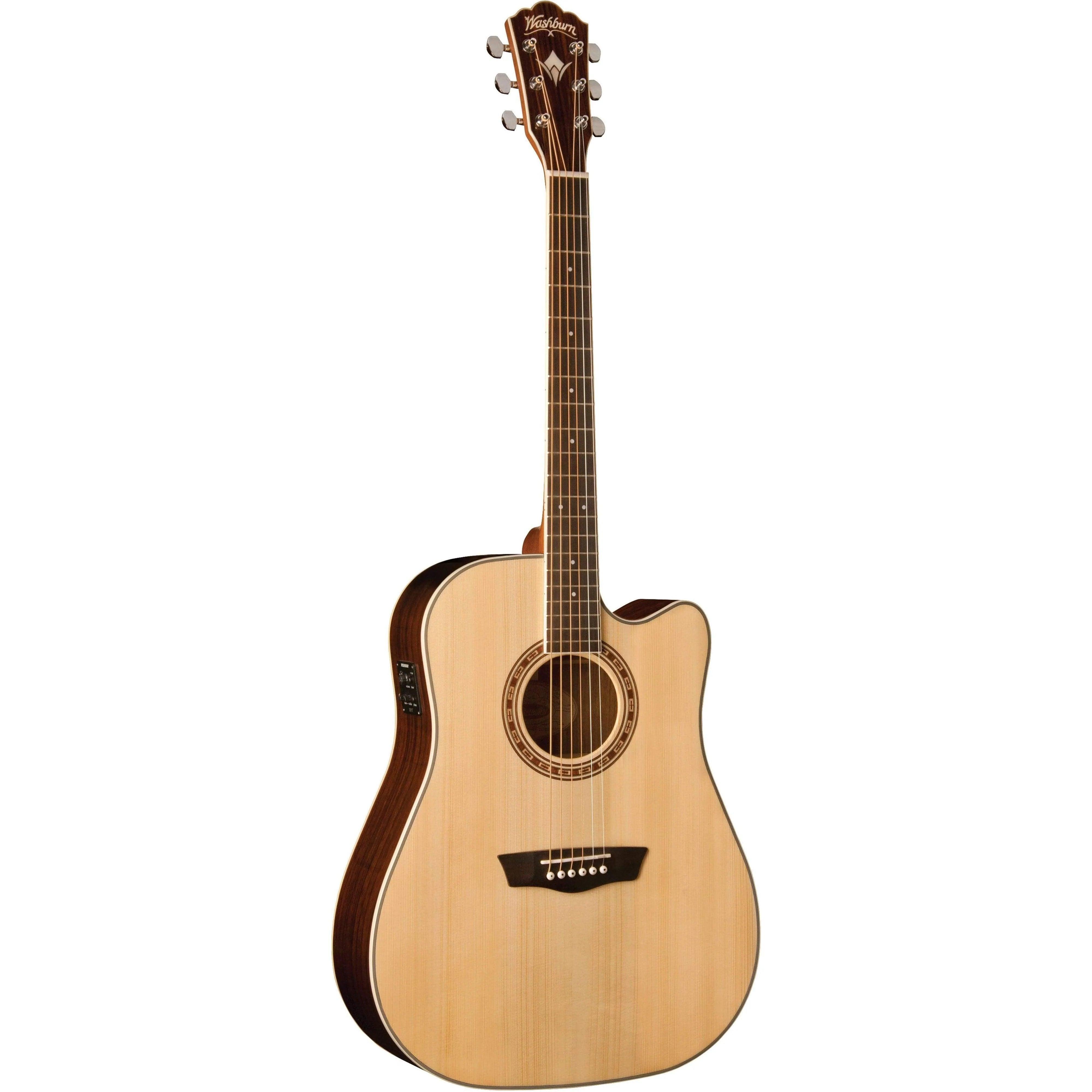 Washburn WD20SCE Semi-Acoustic Guitar - Natural (Discontinued) - MusicMajlis