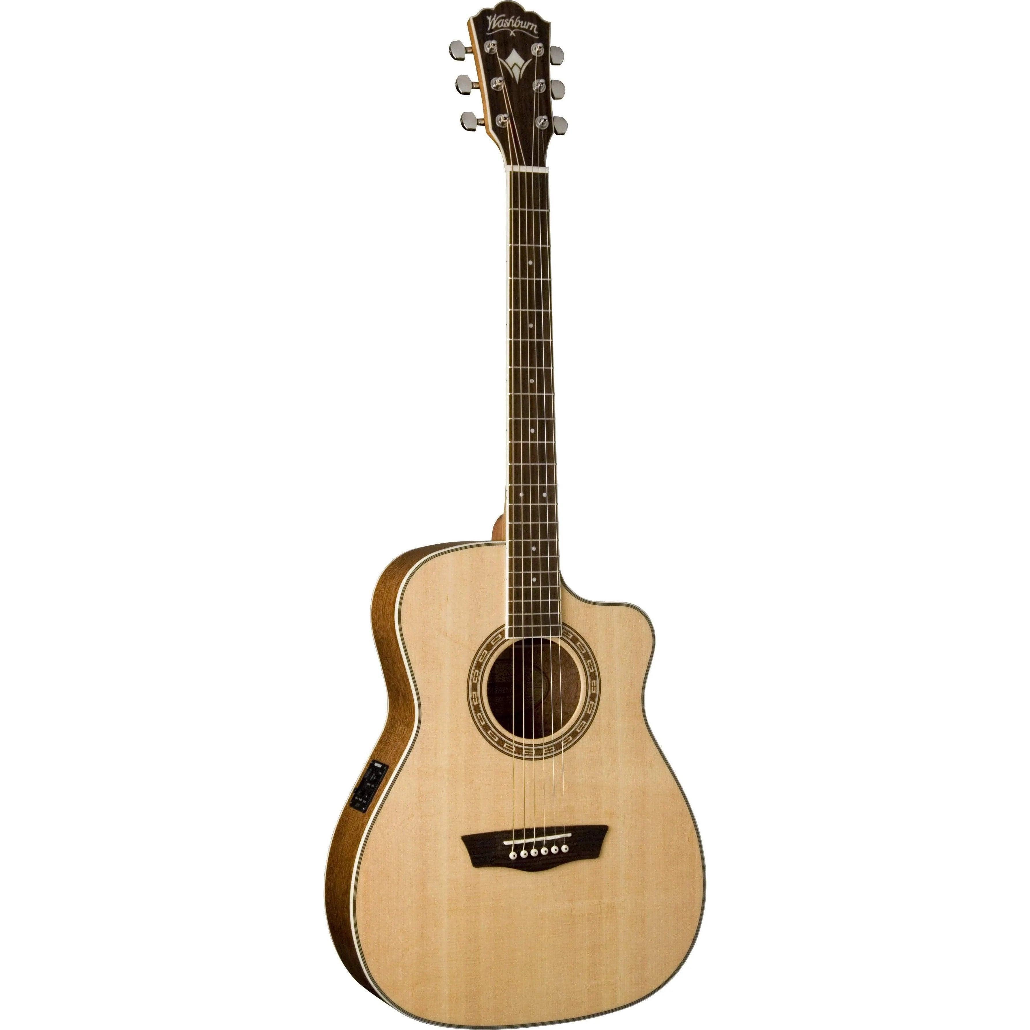 Washburn WF10SCE Folk Cutaway Acoustic Guitar - Natural (Discontinued) - MusicMajlis
