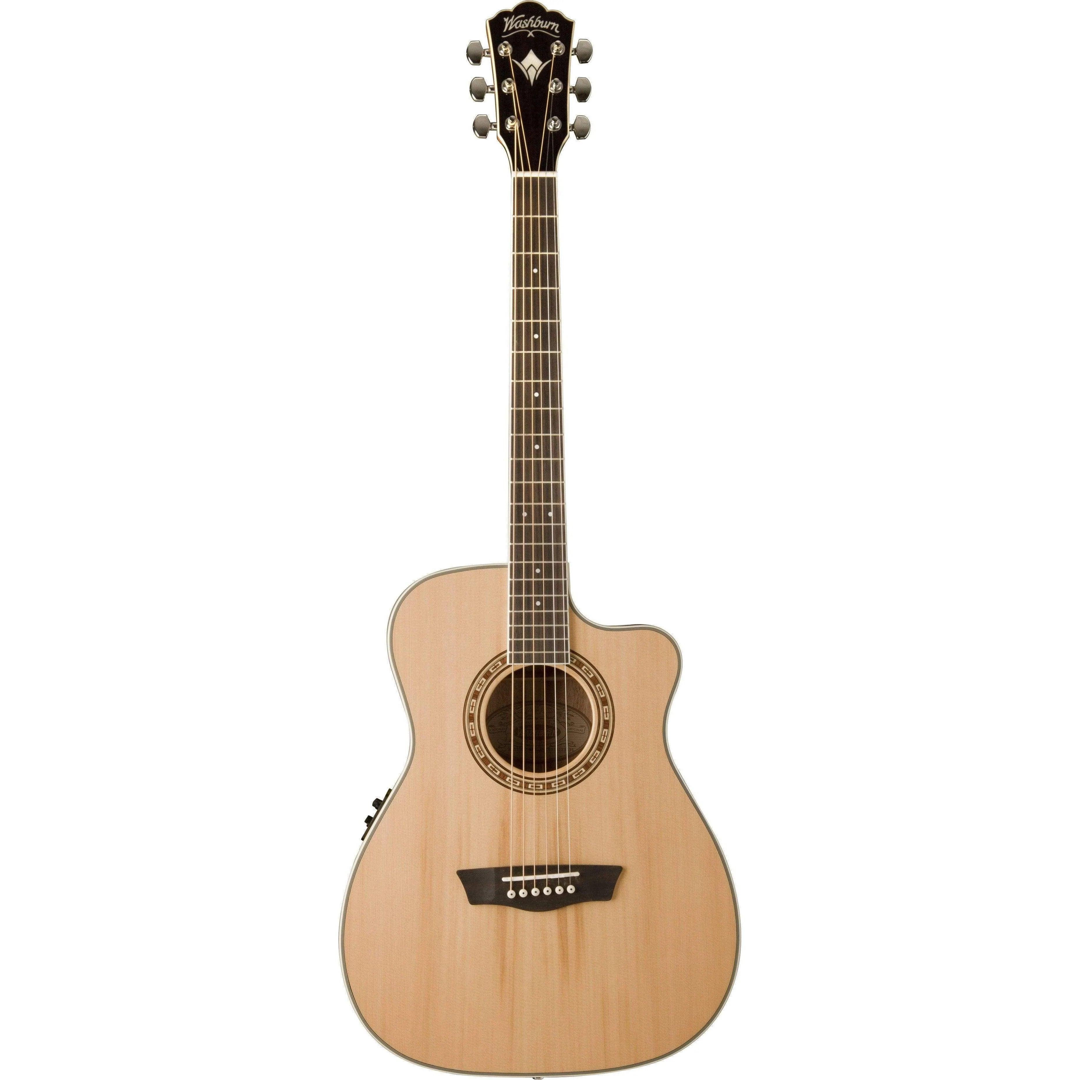 Washburn WF11SCE Folk Cutaway Acoustic Guitar - Natural (Discontinued) - MusicMajlis