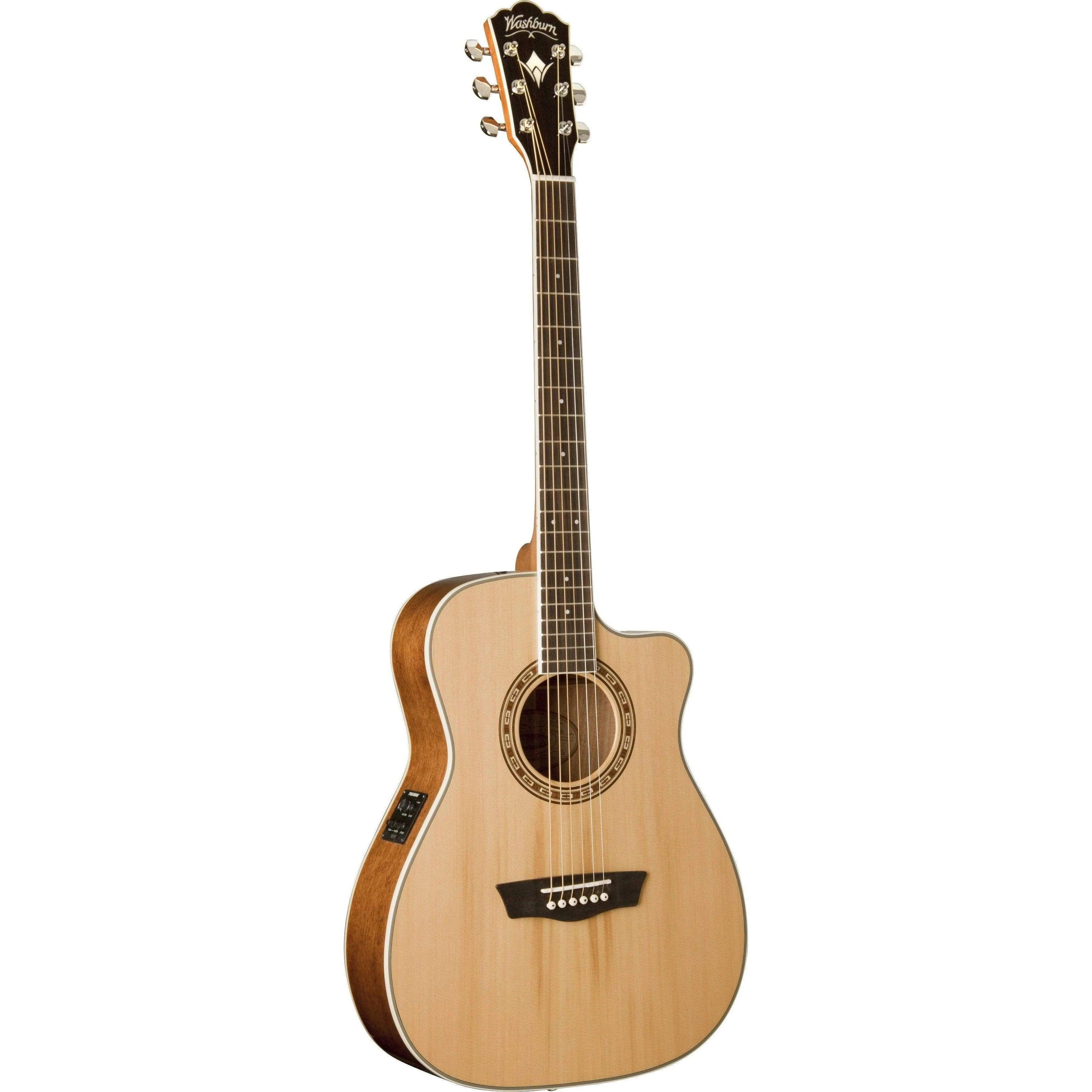 Washburn WF11SCE Folk Cutaway Acoustic Guitar - Natural (Discontinued) - MusicMajlis