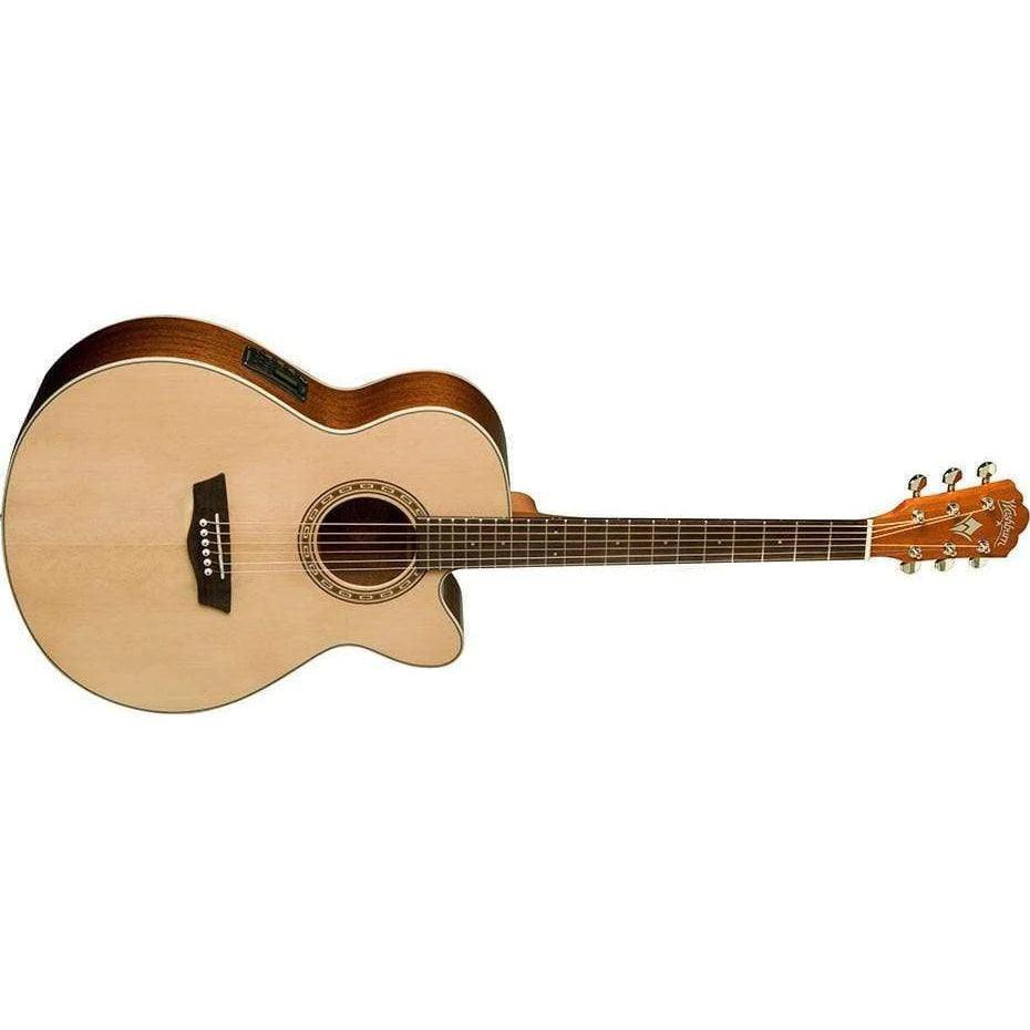 Washburn WG7SCE Grand Auditorium Semi-Acoustic Guitar - Natural (Discontinued) - MusicMajlis