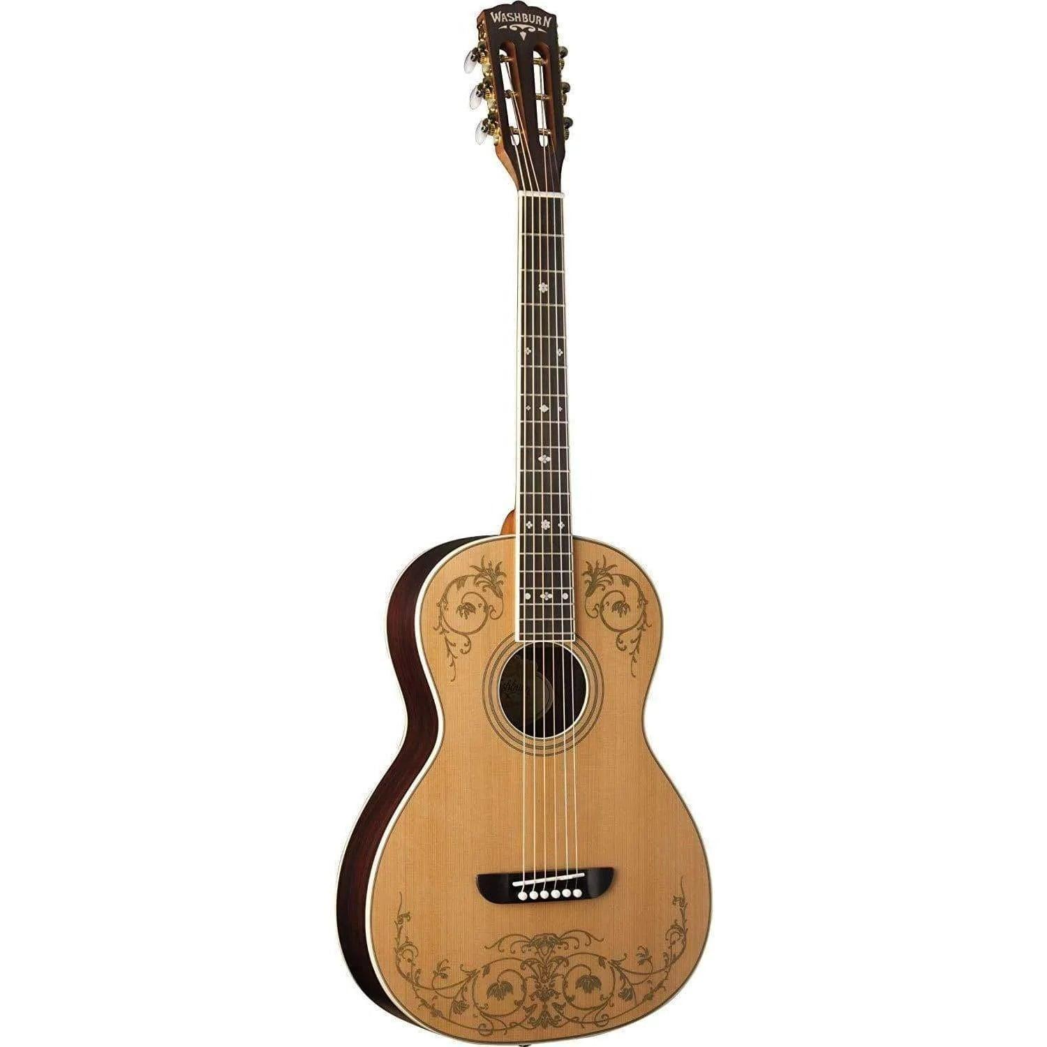Washburn WP5234S Parlor Acoustic Guitar - Natural Satin (Discontinued) - MusicMajlis