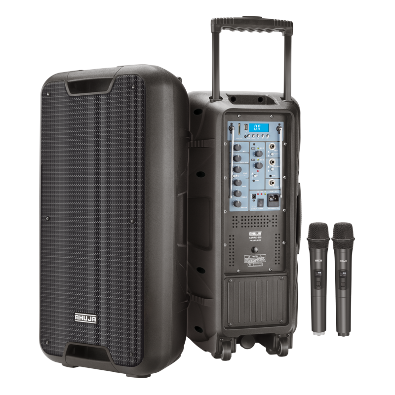 Ahuja ASPIRE-208 Wireless Bluetooth, USB, Portable PA Amplifier 55 Watt PA Speaker, Black