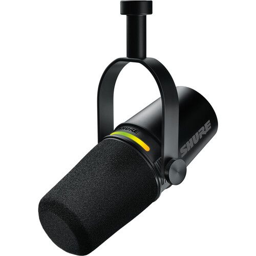 Shure MV7+ Hybrid Podcast Microphone and Stand - Black
