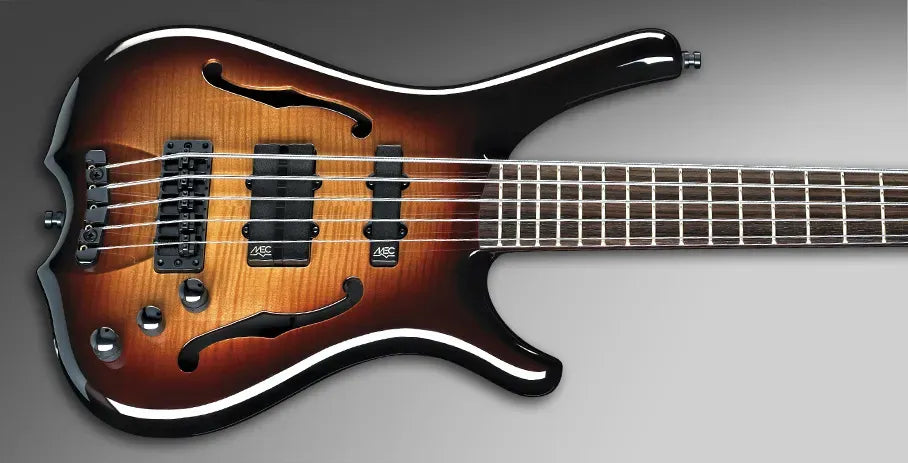 Warwick Masterbuilt Infinity, Flamed Maple, 5-String - Vintage Sunburst Transparent High Polish