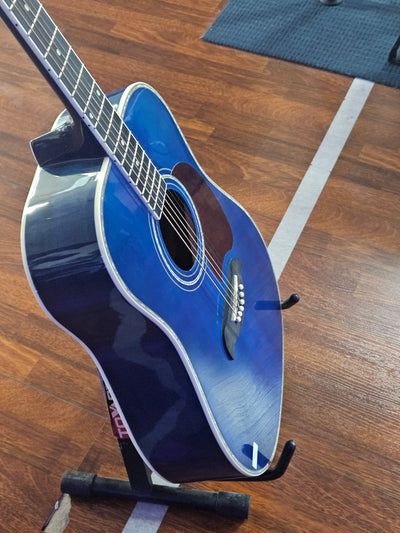 Oscar Schmidt OG2TBL Acoustic Guitar – Trans Blue Display Unit Clearance!