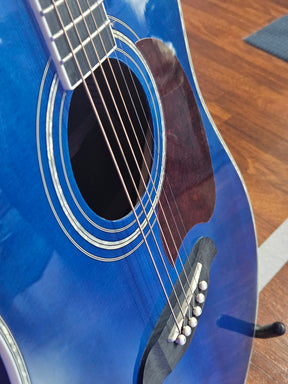 Oscar Schmidt OG2TBL Acoustic Guitar – Trans Blue Display Unit Clearance!