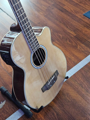 Oscar Schmidt OB100N Semi-Acoustic Bass - Natural -Display Unit Clearance!