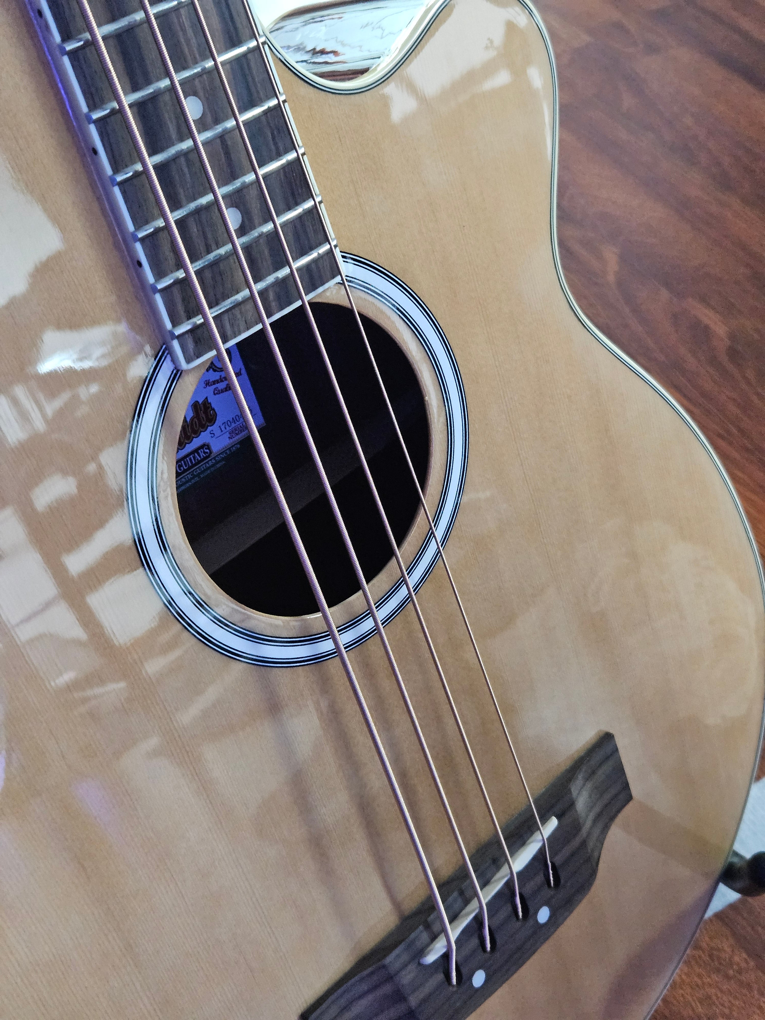 Oscar Schmidt OB100N Semi-Acoustic Bass - Natural -Display Unit Clearance!