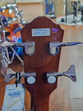 Oscar Schmidt OB100N Semi-Acoustic Bass - Natural -Display Unit Clearance!