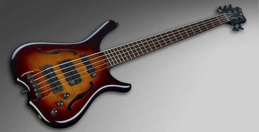 Warwick Masterbuilt Infinity, Flamed Maple, 5-String - Vintage Sunburst Transparent High Polish
